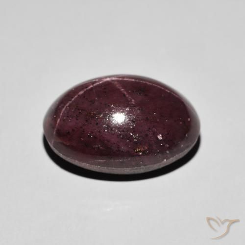 Granate estrella Rojo oscuro natural de 16.07 ct, Ovalada, Opaco