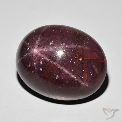Granate estrella Rojo oscuro natural de 62.53 ct, Ovalada, Opaco