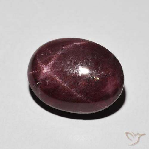 Granate estrella Rojo oscuro natural de 14.27 ct, Ovalada, Opaco