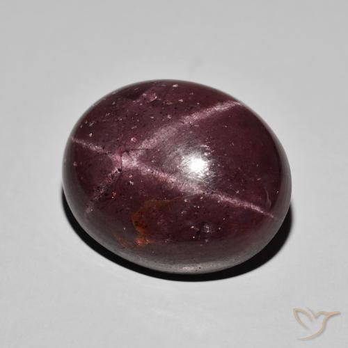 Granate estrella Rojo caoba natural de 36.82 ct, Ovalada, Opaco