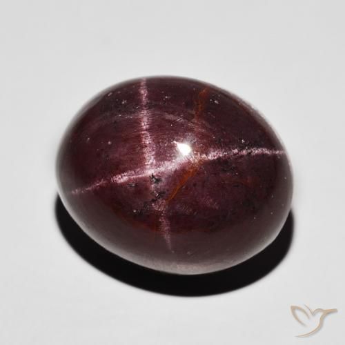 Granate estrella Rojo oscuro natural de 37.00 ct, Ovalada, Opaco