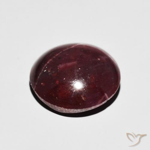 Granate estrella Rojo oscuro natural de 8.57 ct, Redondo, Opaco