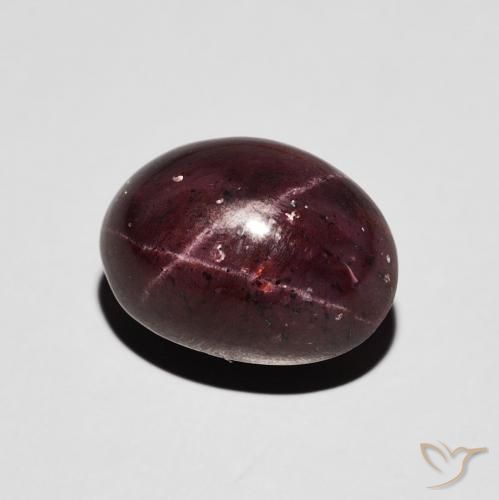 Granate estrella Rojo oscuro natural de 7.19 ct, Ovalada, Opaco