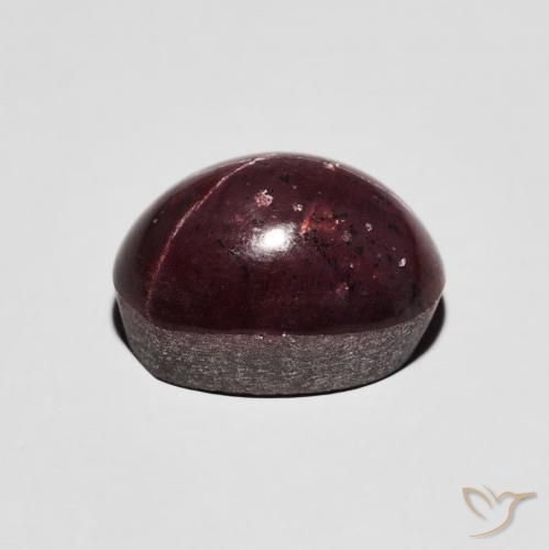 Granate estrella Rojo oscuro natural de 7.19 ct, Ovalada, Opaco