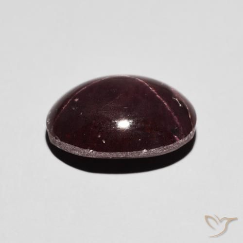 Granate estrella Rojo oscuro natural de 6.48 ct, Ovalada, Opaco