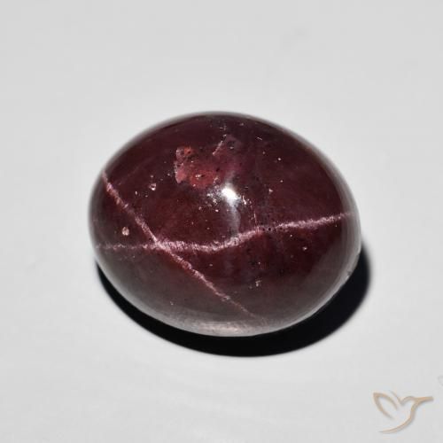 Granate estrella Rojo caoba natural de 24.09 ct, Ovalada, Opaco
