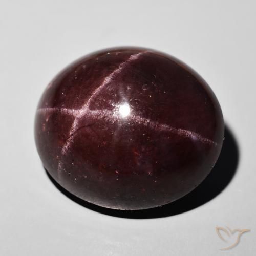 Granate estrella Rojo oscuro natural de 55.50 ct, Ovalada, Opaco