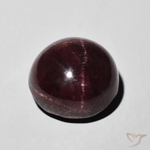 Granate estrella Rojo caoba natural de 11.67 ct, Redondo, Opaco