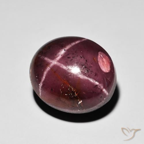 Granate estrella Rojo caoba natural de 15.64 ct, Ovalada, Opaco