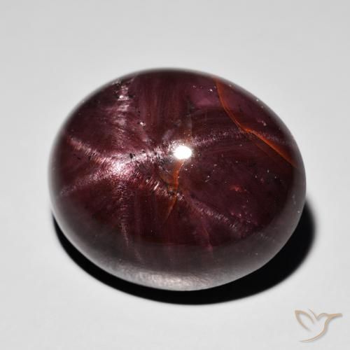 Granate estrella Rojo oscuro natural de 39.09 ct, Ovalada, Opaco