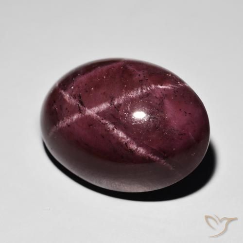 Granate estrella Rojo caoba natural de 47.43 ct, Ovalada, Opaco