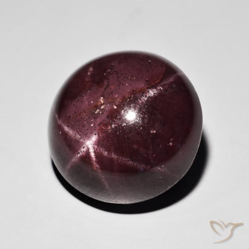 Granate estrella Rojo caoba natural de 26.49 ct, Redondo, Opaco