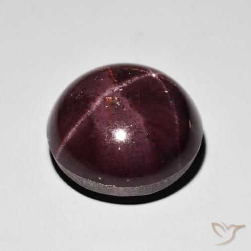 Granate estrella Rojo caoba natural de 26.49 ct, Redondo, Opaco