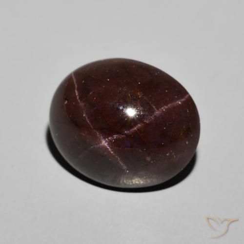 Granate estrella Rojo caoba natural de 13.31 ct, Ovalada, Opaco