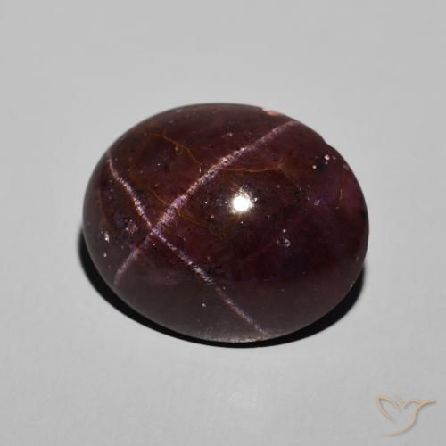Granate estrella Rojo oscuro natural de 20.07 ct, Ovalada, Opaco
