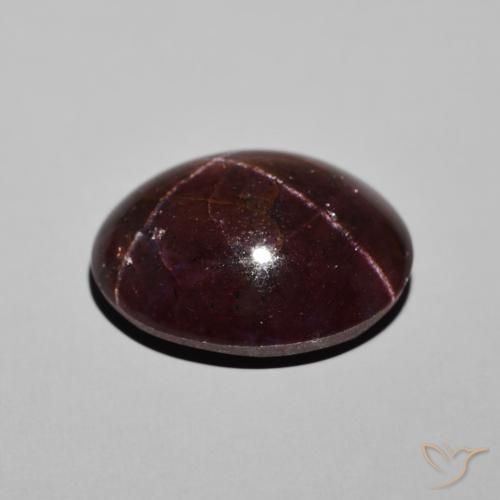 Granate estrella Rojo oscuro natural de 20.07 ct, Ovalada, Opaco