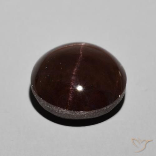 Granate estrella Rojo oscuro natural de 14.41 ct, Redondo, Opaco