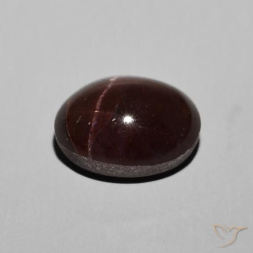 Granate estrella Rojo oscuro natural de 6.48 ct, Ovalada, Opaco