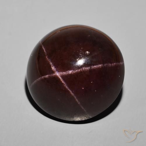 Granate estrella Rojo oscuro natural de 62.52 ct, Redondo, Opaco