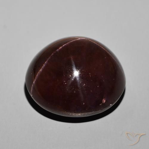 Granate estrella Rojo oscuro natural de 62.52 ct, Redondo, Opaco