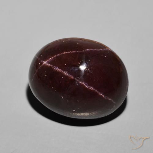 Granate estrella Rojo oscuro natural de 30.58 ct, Ovalada, Opaco
