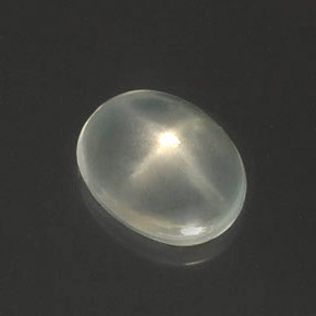 Piedra de luna estrella blanco natural de 2,93 ct, corte óvalo, transparente
