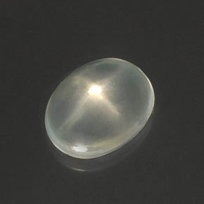 Piedra de luna estrella blanco natural de 2,93 ct, corte óvalo, transparente