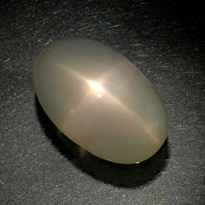 Piedra de luna estrella crema natural de 34,39 ct, transparente, transparente / translúcido