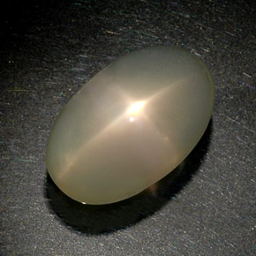 Piedra de luna estrella crema natural de 34,39 ct, transparente, transparente / translúcido