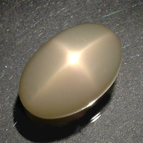 Piedra de luna estrella crema natural de 34,17 ct, transparente, transparente / translúcido