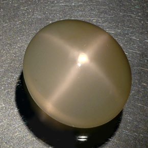 Piedra de luna estrella crema natural de 34,77 ct, transparente, transparente / translúcido