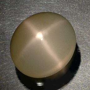 Piedra de luna estrella crema natural de 34,77 ct, transparente, transparente / translúcido