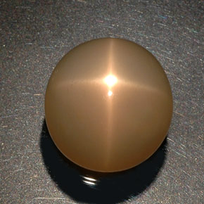 Piedra de luna estrella naranja natural de 26,52 ct, transparente, transparente / translúcido