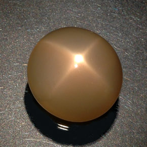 Piedra de luna estrella naranja natural de 26,52 ct, transparente, transparente / translúcido