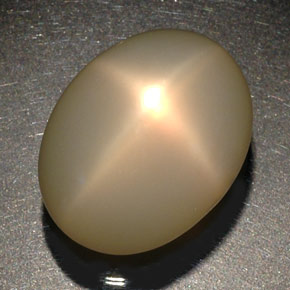 Piedra de luna estrella crema natural de 56,38 ct, transparente, transparente / translúcido