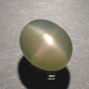 Piedra de luna estrella verde natural de 5,17 ct, transparente, transparente / translúcido