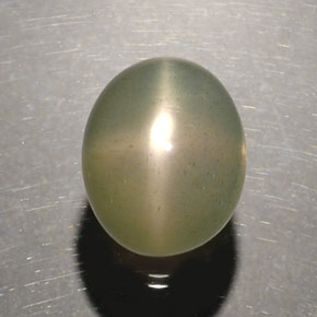 Piedra de luna estrella verde natural de 5,17 ct, transparente, transparente / translúcido