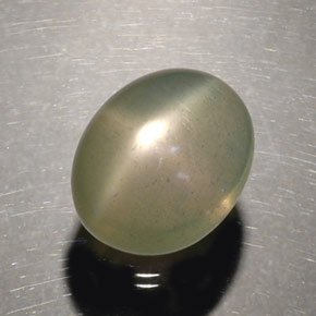 Piedra de luna estrella verde natural de 5,17 ct, transparente, transparente / translúcido