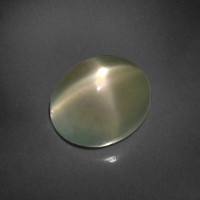 Piedra de luna estrella verde natural de 4,89 ct, transparente, transparente / translúcido