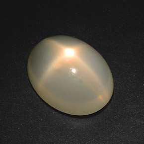 Piedra de luna estrella crema natural de 18,57 ct, corte óvalo, translúcido