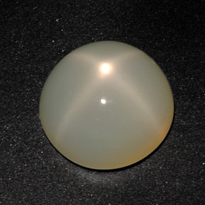 Piedra de luna estrella crema natural de 11,31 ct, corte redondo, translúcido