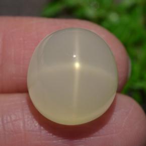 Piedra de luna estrella crema natural de 15,93 ct, corte óvalo, translúcido