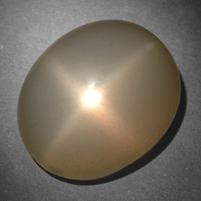 Piedra de luna estrella crema natural de 26,57 ct, corte óvalo, translúcido