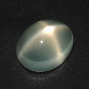 Piedra de luna estrella verde natural de 7,22 ct, corte óvalo, translúcido