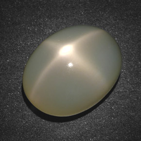 Piedra de luna estrella crema natural de 18,90 ct, corte óvalo, translúcido