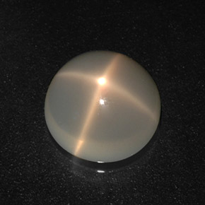 Piedra de luna estrella crema natural de 3,04 ct, corte redondo, translúcido