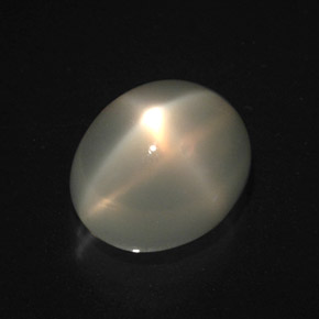 Piedra de luna estrella crema natural de 4,07 ct, corte óvalo, translúcido