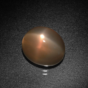 Piedra de luna estrella naranja natural de 4,98 ct, corte óvalo, translúcido