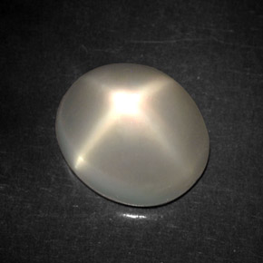Piedra de luna estrella crema natural de 6,03 ct, transparente, transparente / translúcido