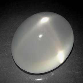 Piedra de luna estrella blanco natural de 6,08 ct, transparente, transparente / translúcido